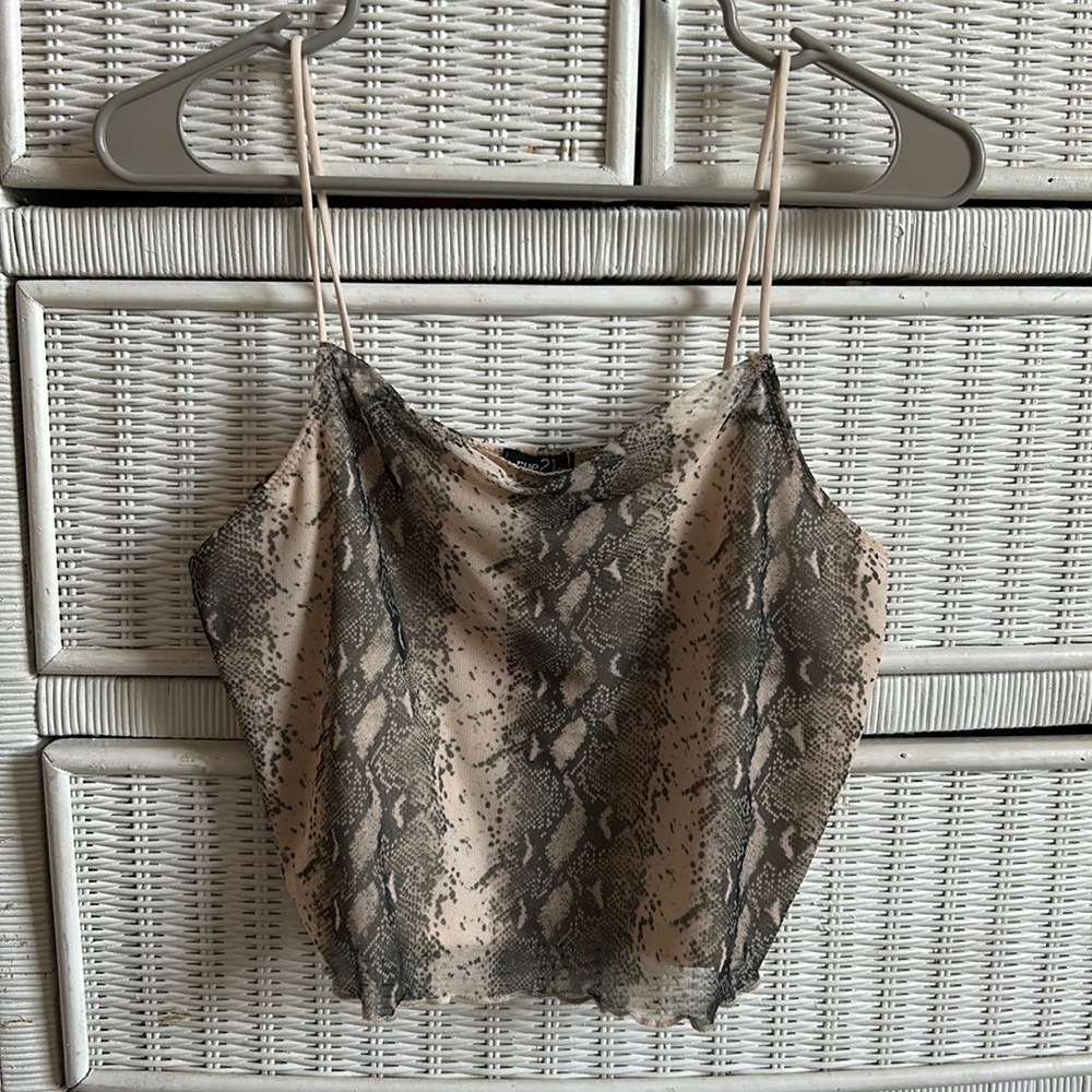 Rue21 Mesh Snake Print Crop Top